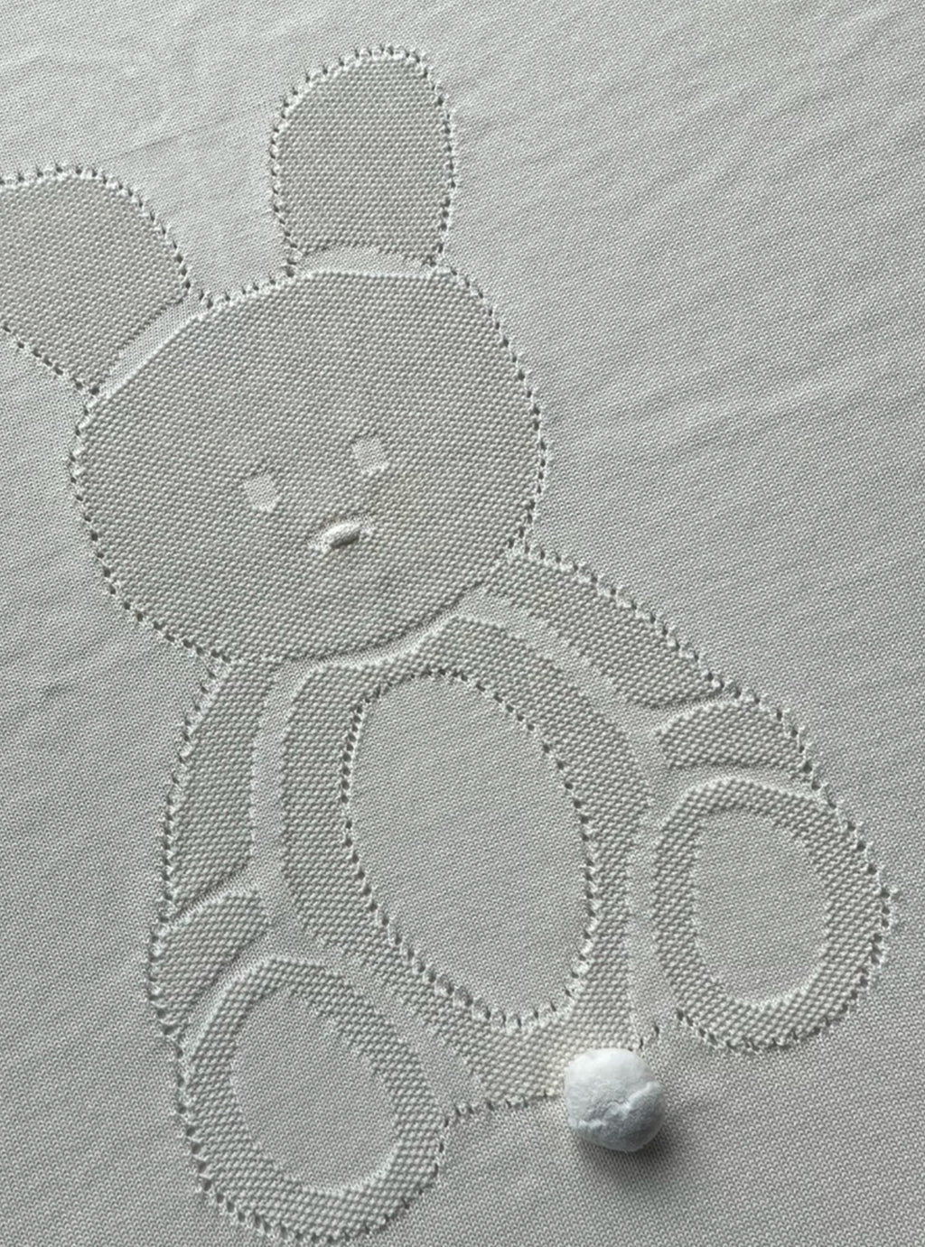 Dr.Kid  Knitted Bunny Pom-Pom Tail Baby Blanket