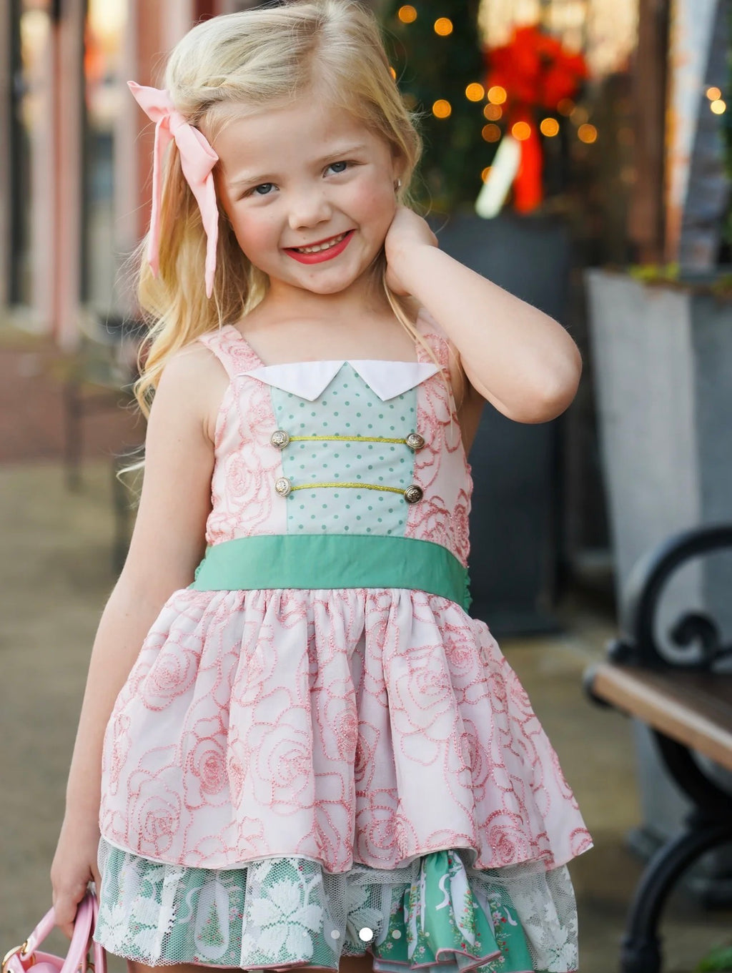 🌸 Begirl Rosette Lace Holiday Dress