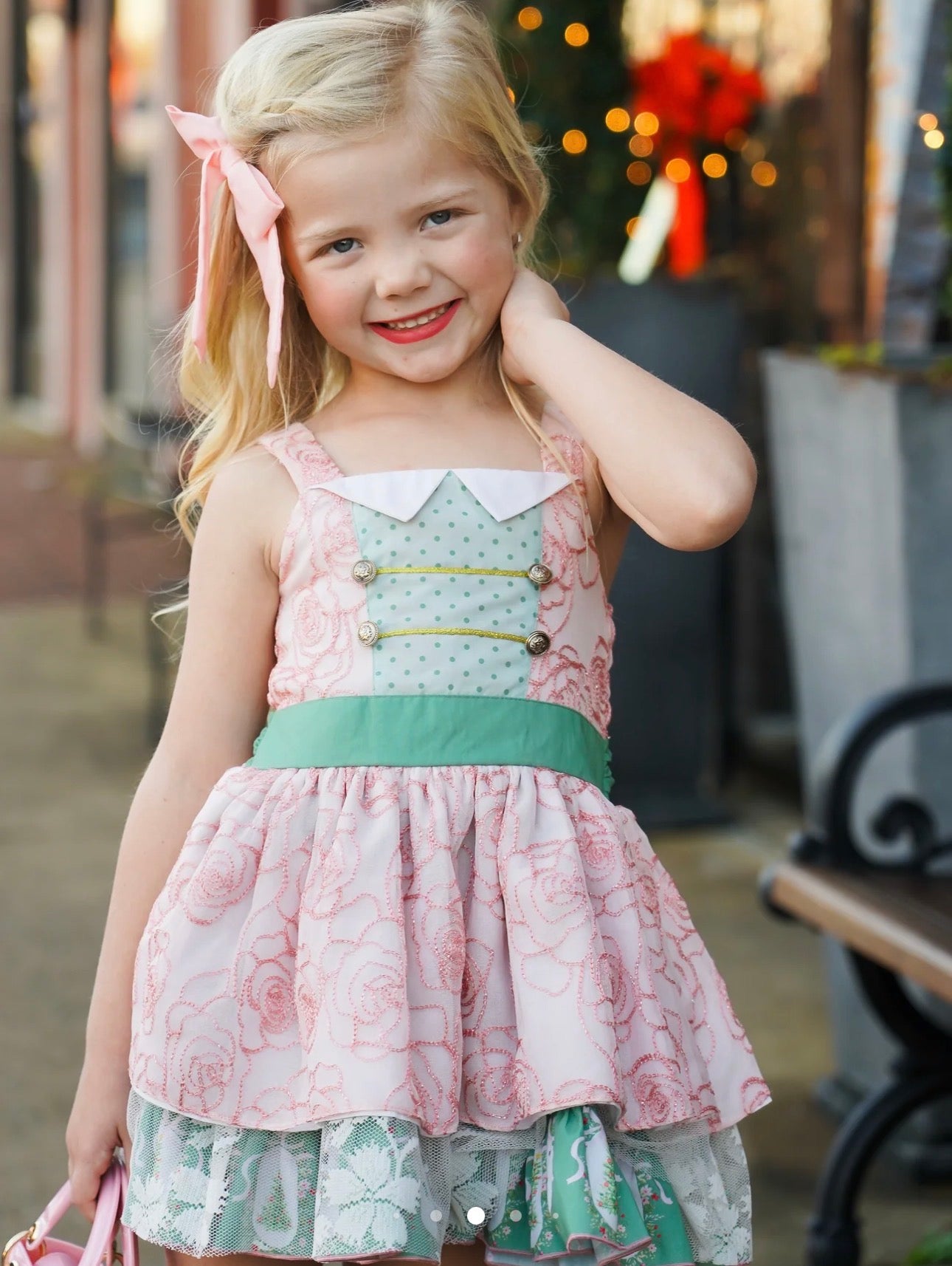 🌸 Begirl Rosette Lace Holiday Dress