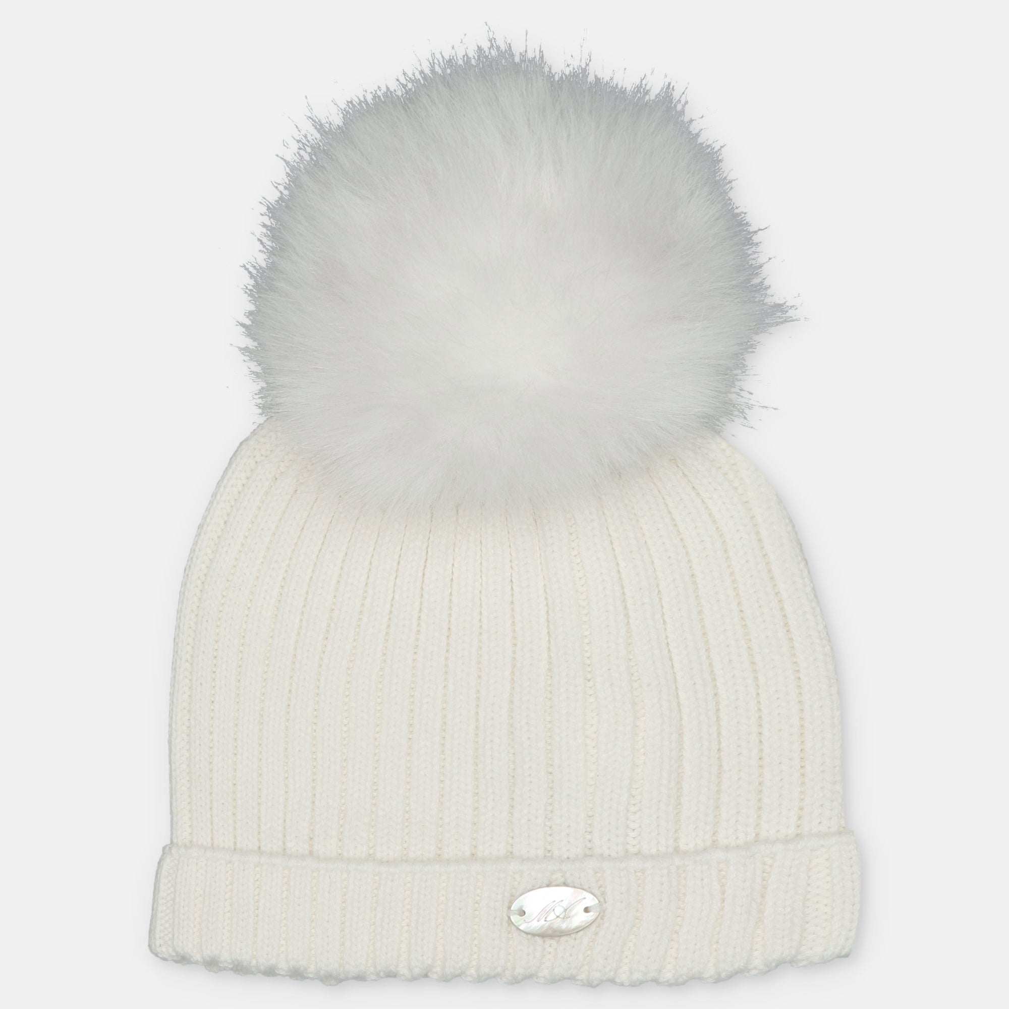 Martin Aranda   Faux  Fur Pom-Pom Knit Hat