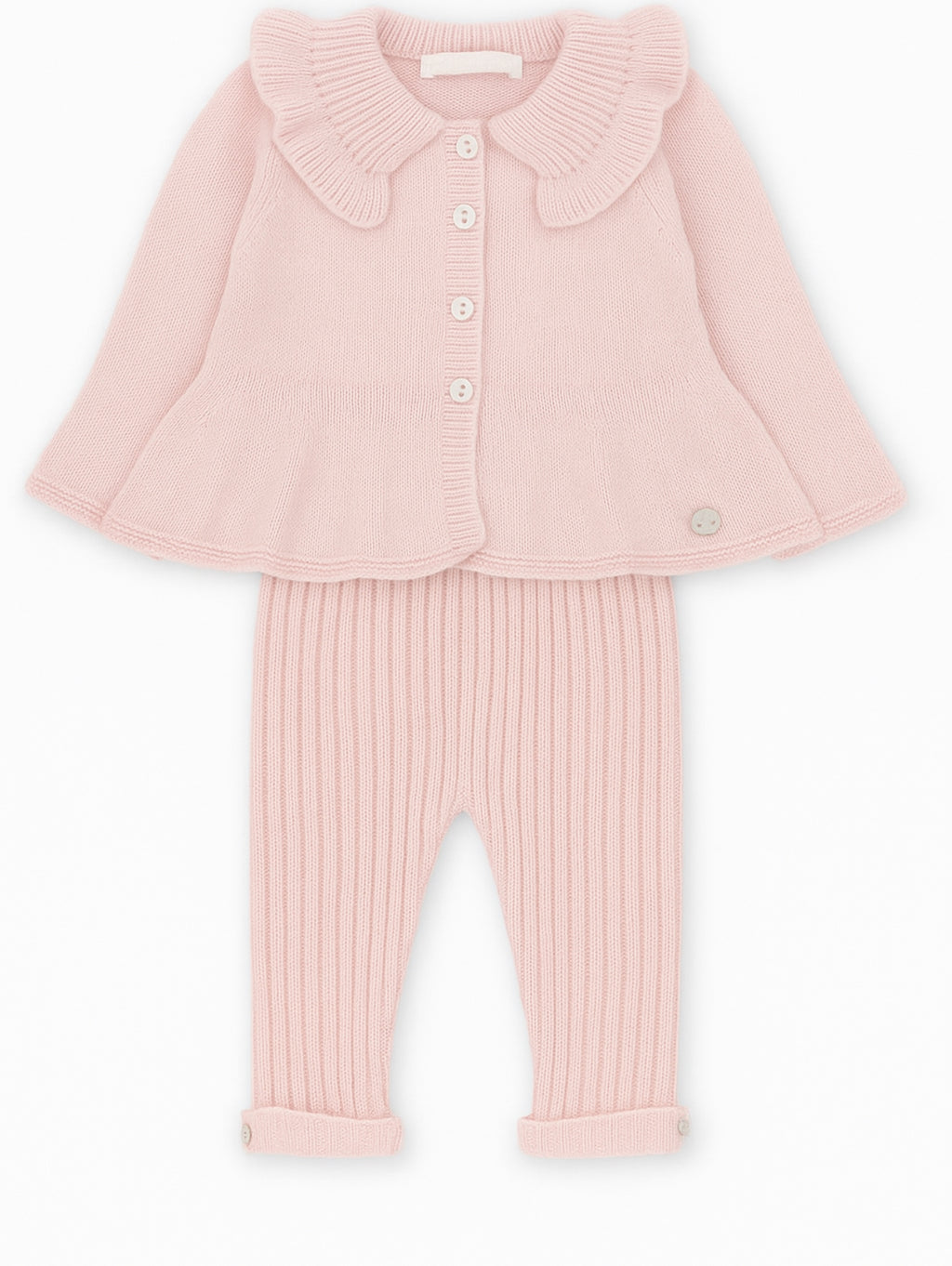 Martin Armando Girls Ruffled  Knit Set – Pink