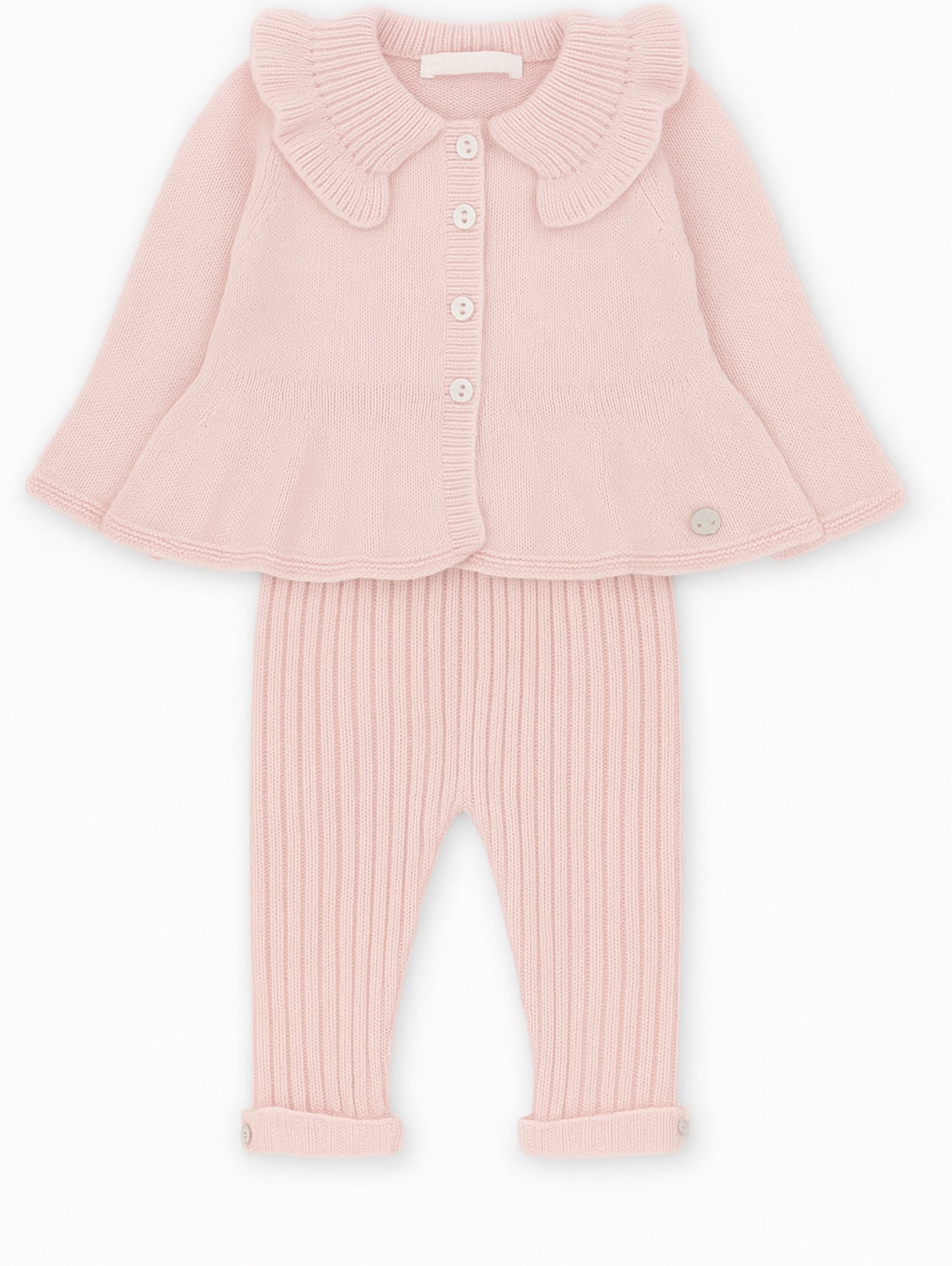 Martin Armando Girls Ruffled  Knit Set – Pink
