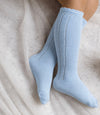 Meia Pata Sky Blue  Pointelle Knee-High Socks