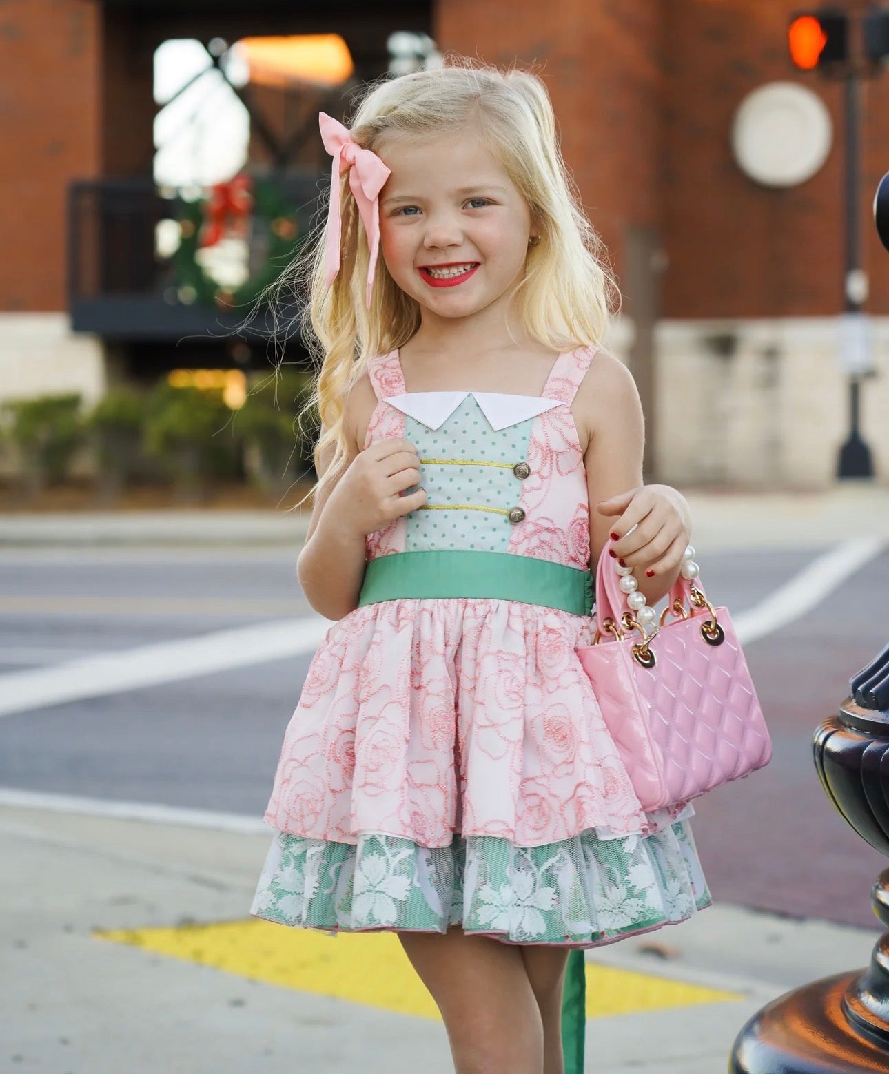🌸 Begirl Rosette Lace Holiday Dress