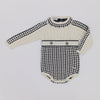 Rahigo AW26 | Ivory & Noir Knit Baby Romper