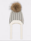 Rahigo AW26  Ivory & Noir Pom-Pom Boys  Earflap Hat