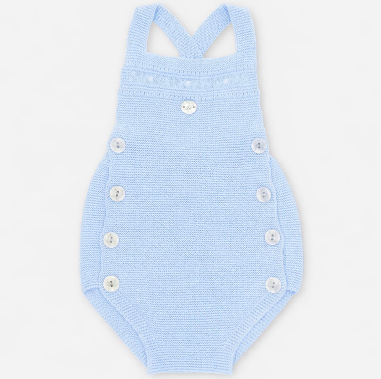 Pastel Blue Spanish Knit Baby Romper