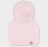 Martin Aranda Baby Pink Real Fur Pom-Pom Knit Hat