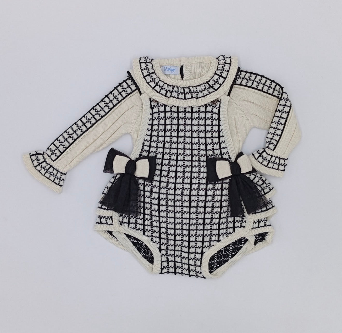 Rahigo AW26 | Ivory & Noir Knit Romper Set