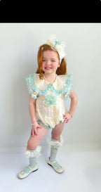 The D-Alli Daisy Romper In Mint Green