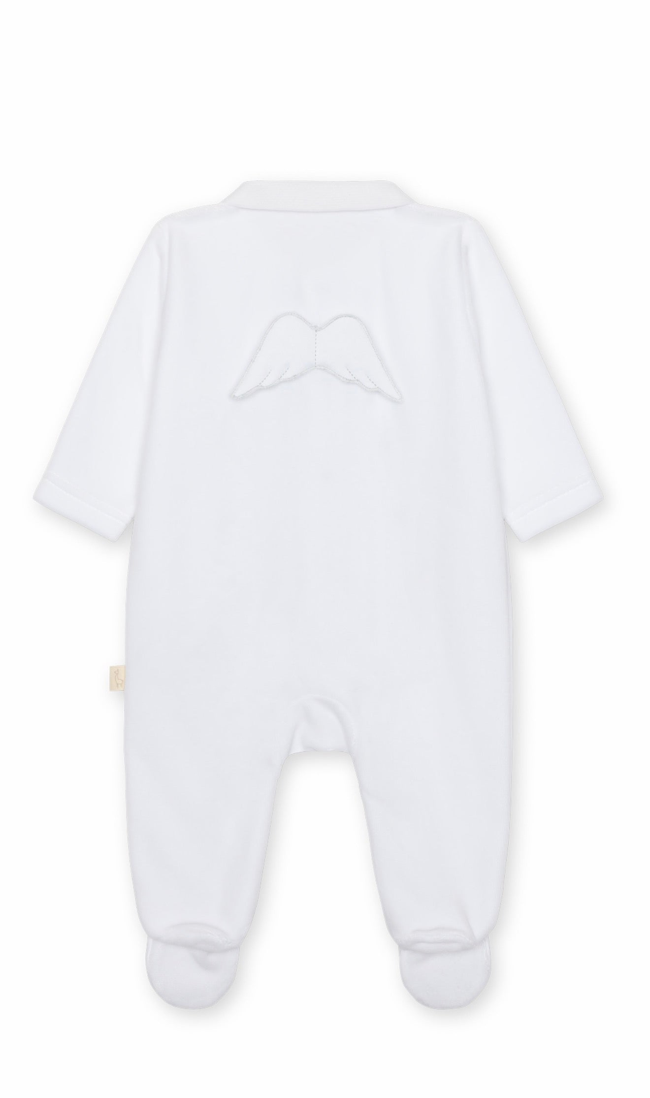 Baby Gi Angel Wings Velour Footed One-Piece-White