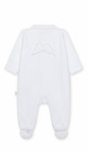 Baby Gi Angel Wings Velour Footed One-Piece-White