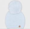 Martin Aranda Baby Blue  Real Fur Pom-Pom Knit Hat