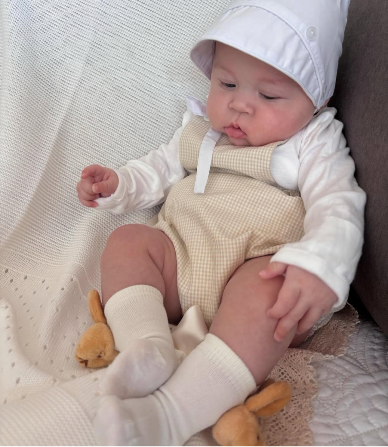 Meia Pata Kneesocks With Plush Rabbit-White