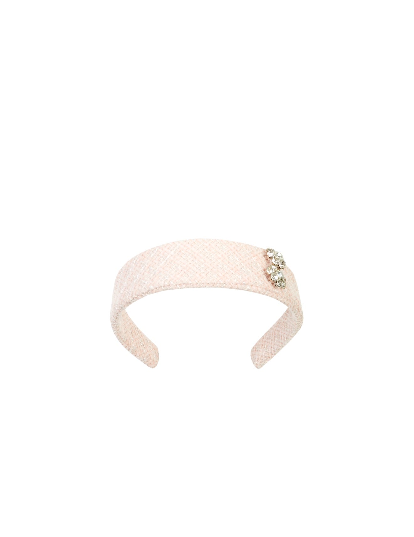 Deolinda Blush Ballet Jeweled Tweed Headband