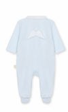 Baby Gi Angel Wings Velour Footed One-Piece-Blue