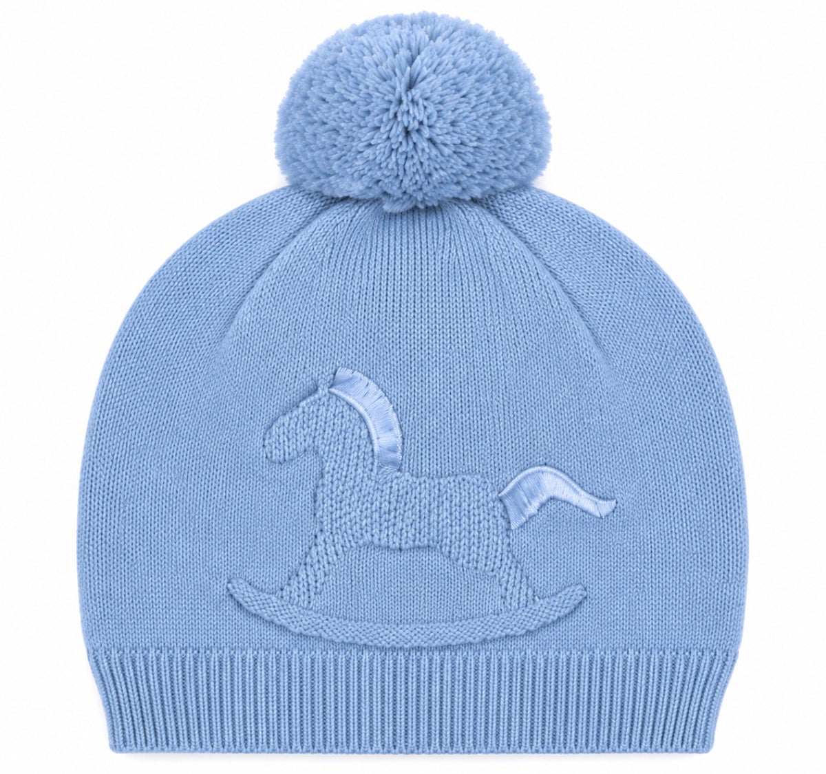 Dr. Kid Baby Blue Rocking Horse Pom-Pom Hat
