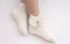 Meia Pata Short Socks With Tule Knot Bow-Pearl