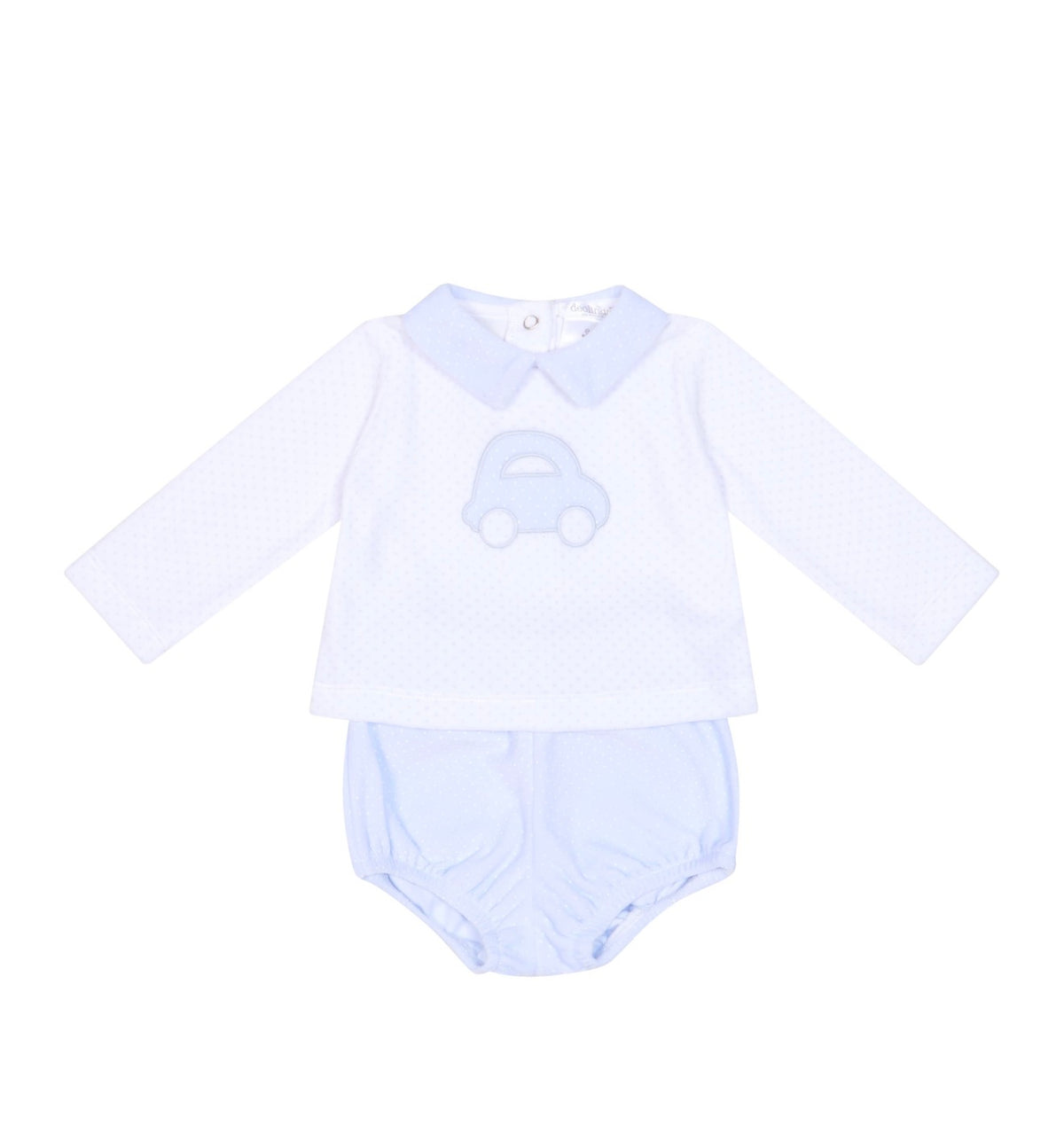 Deolinda Melody Baby Blue Car Top & Bloomer Set