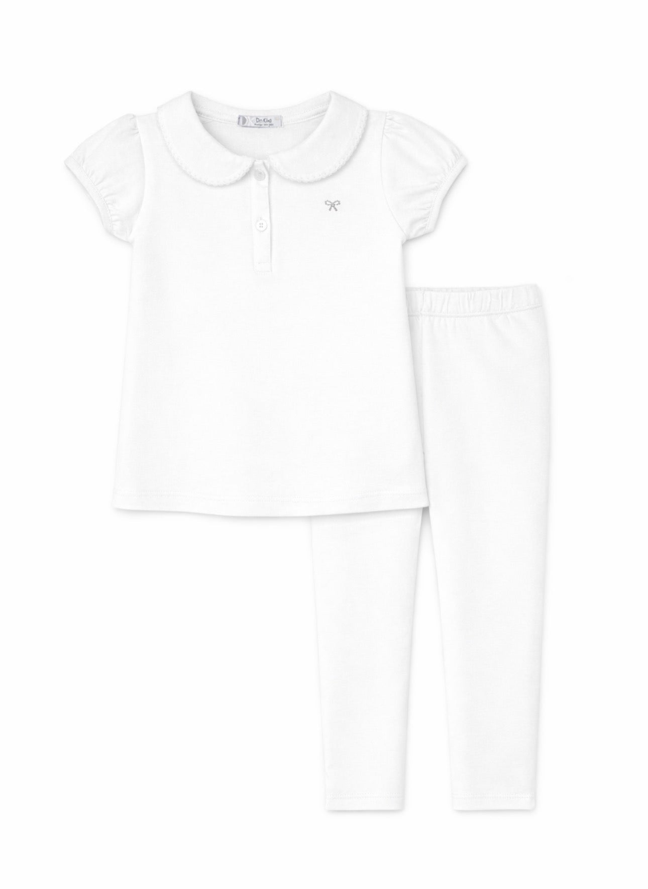 Classic White Rhinestone Detail Two-Piece Set