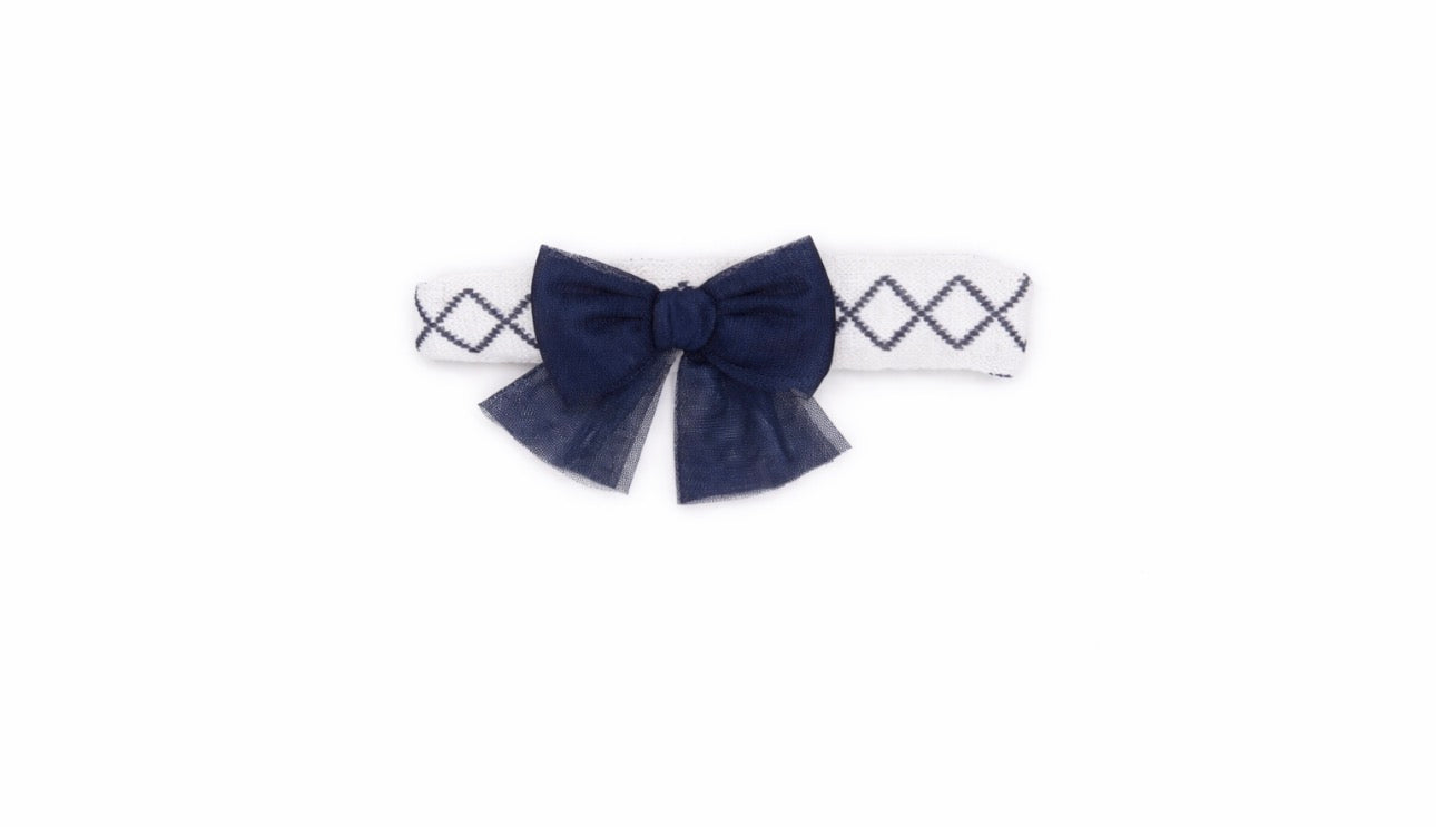 Rahigo Navy Tulle Bow Headband