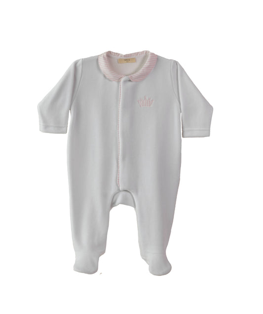 BABY GI BABY COTTON BABYGROW W/ CROWN-PINK