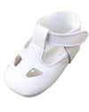 White  Italian Nappa Leather T-Strap Baby Shoes