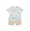 Blue Balloon Button-Up Baby Boy 2-Piece Set