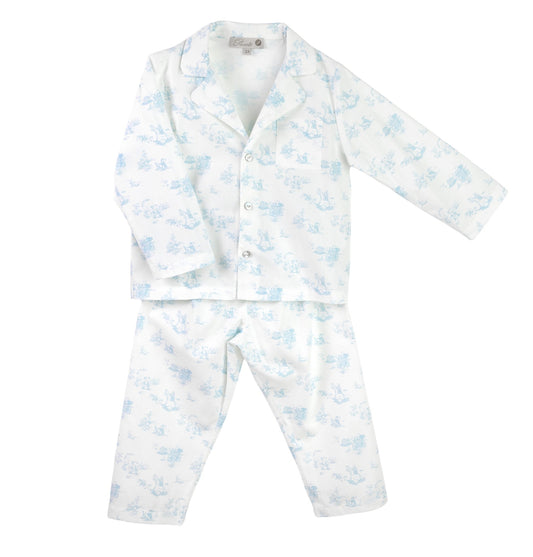 Pureté Blue Toile Long Pajama Set – SS25 Collection