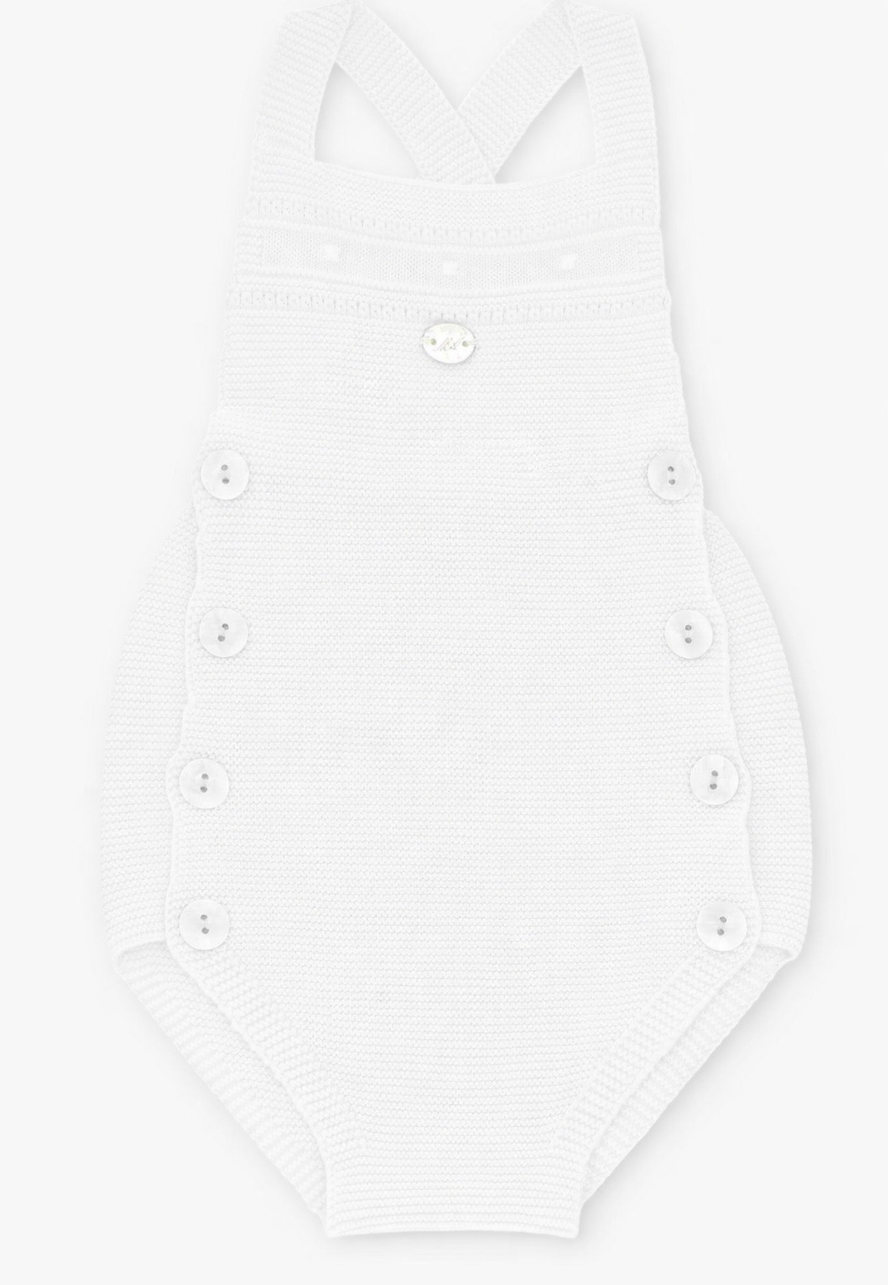 Winter White  Spanish Knit Baby Romper
