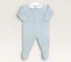 Baby Blue Knit Footie with Peter Pan Collar