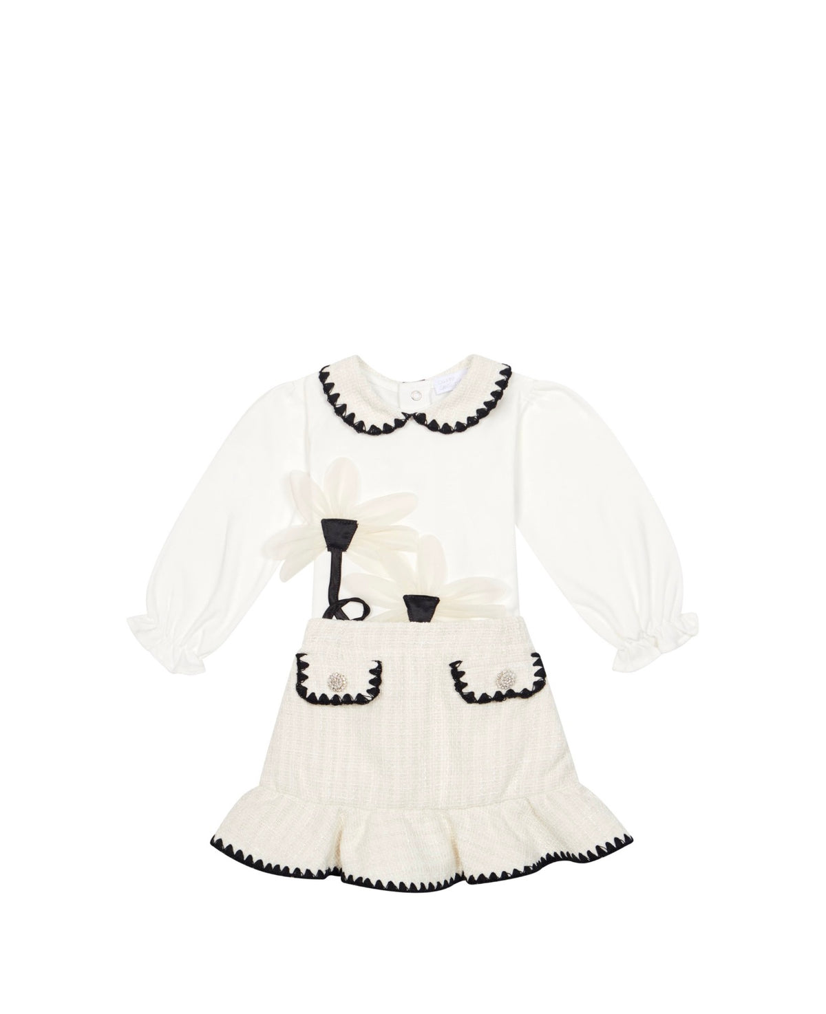 Deolinda  Ivory Bloom Two-Piece Skirt Set