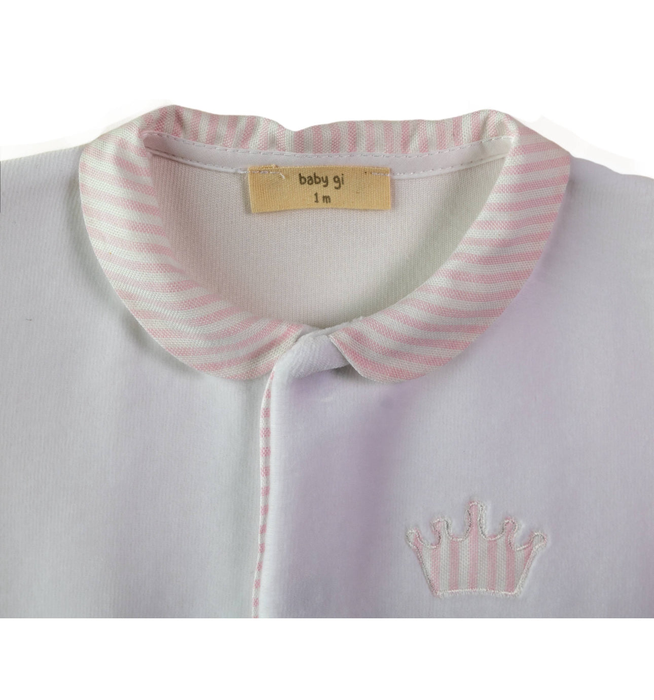 BABY GI BABY COTTON BABYGROW W/ CROWN-PINK