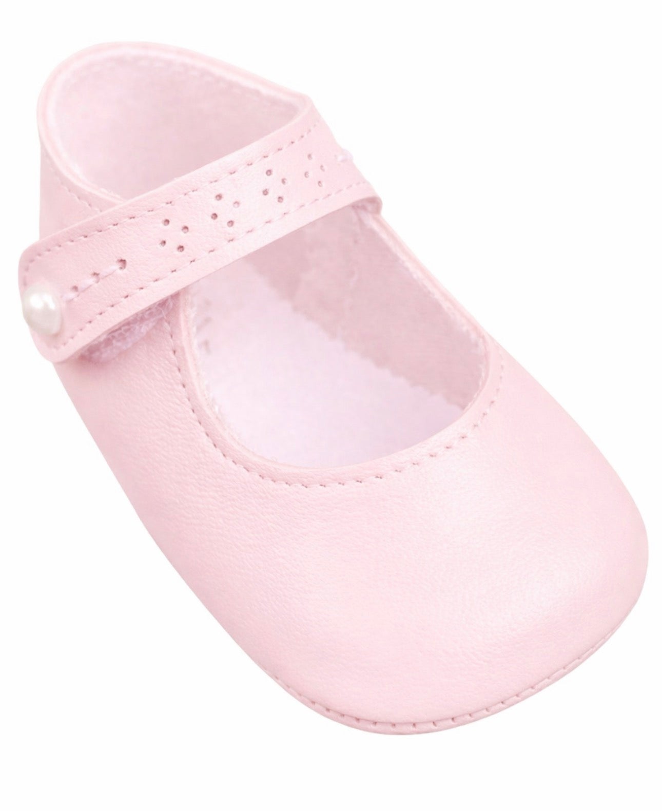 Baby Pink Nappa Leather Mary Jane Baby Shoes