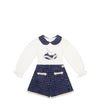 Linda Navy & Ivory Tweed Shorts Set