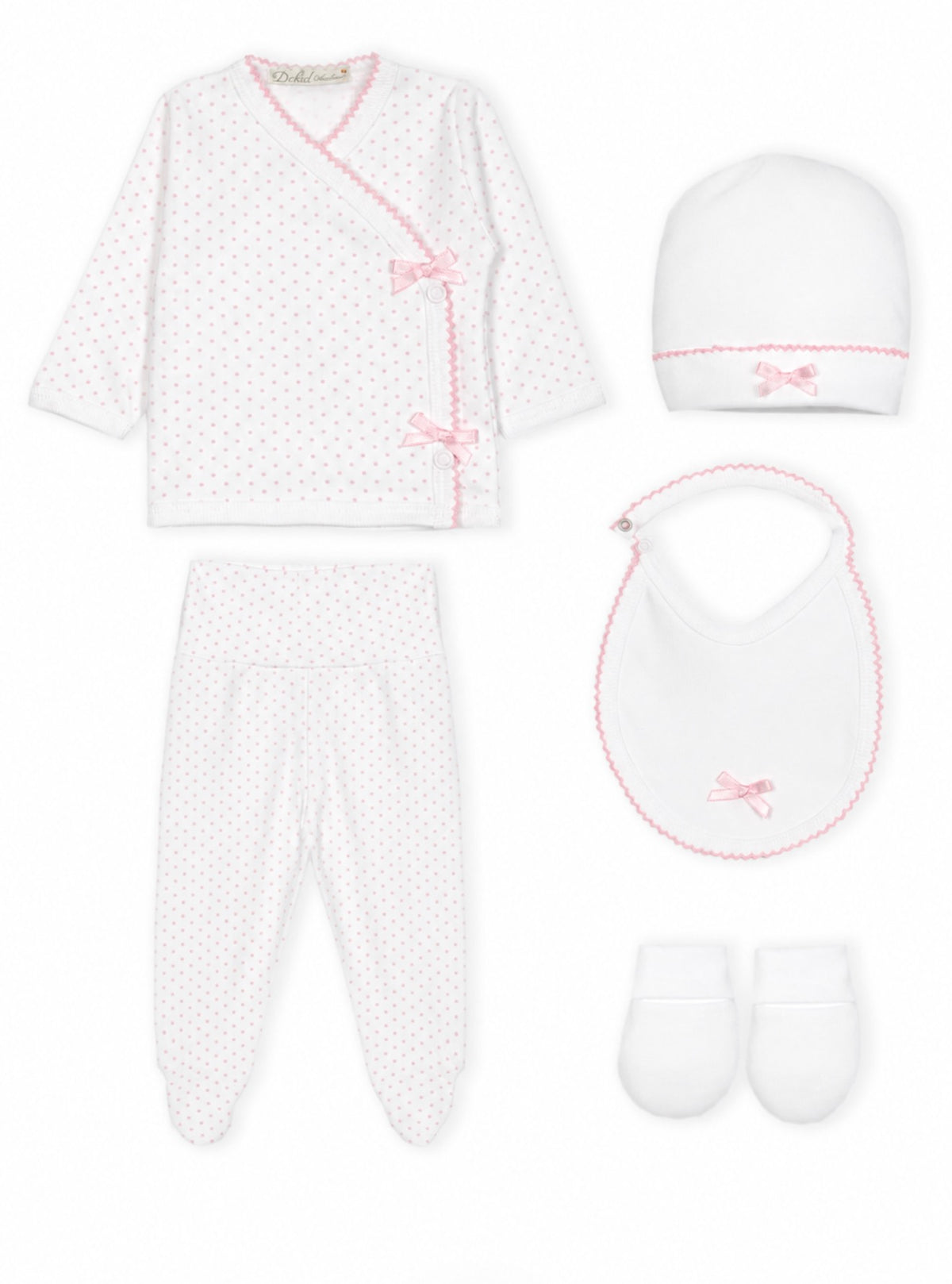 Doctor Kid   Polka Dot 5-Piece Layette Set-Pink