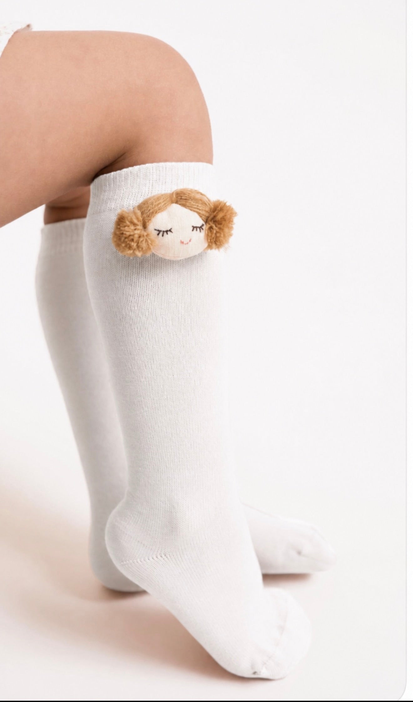 Meia Pata Sweet Doll Knee-High Socks – White