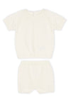 Ecru Knit Two-Piece Set – Sweater Top & Shorts