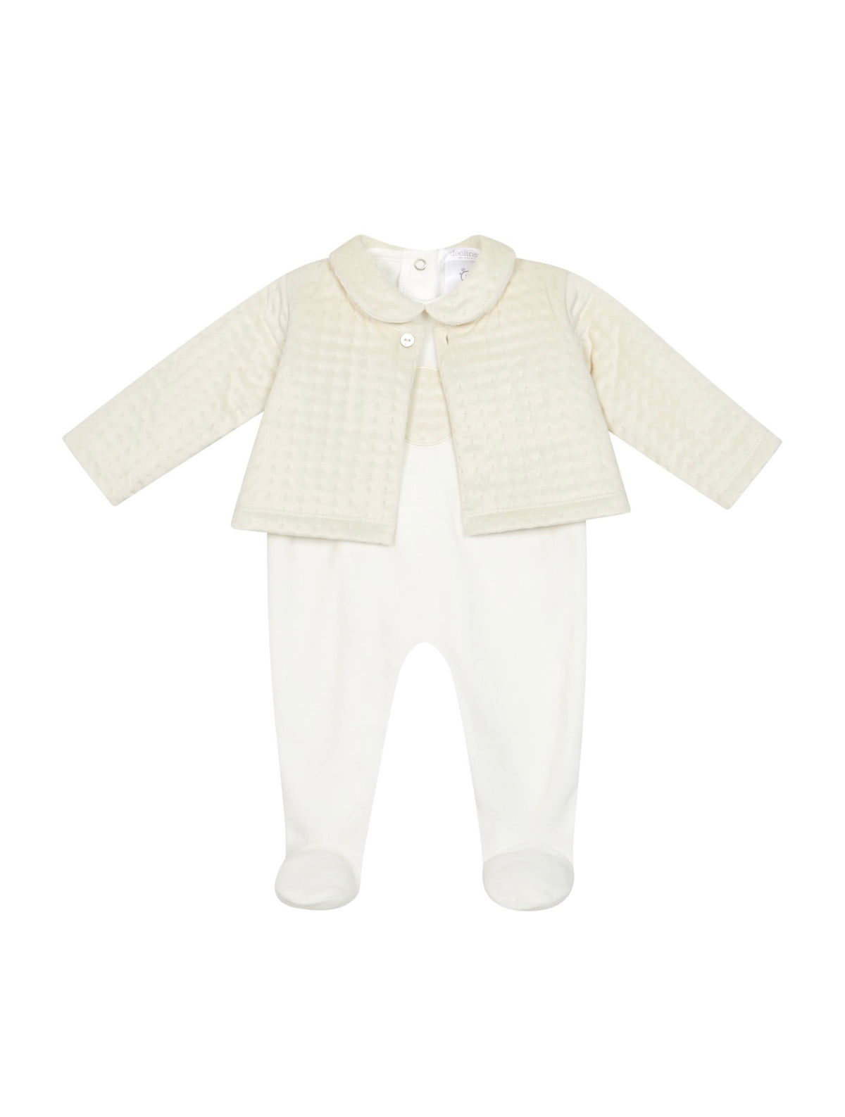 Deolinda Ivory Teddy Bear Footie & Jacket Set