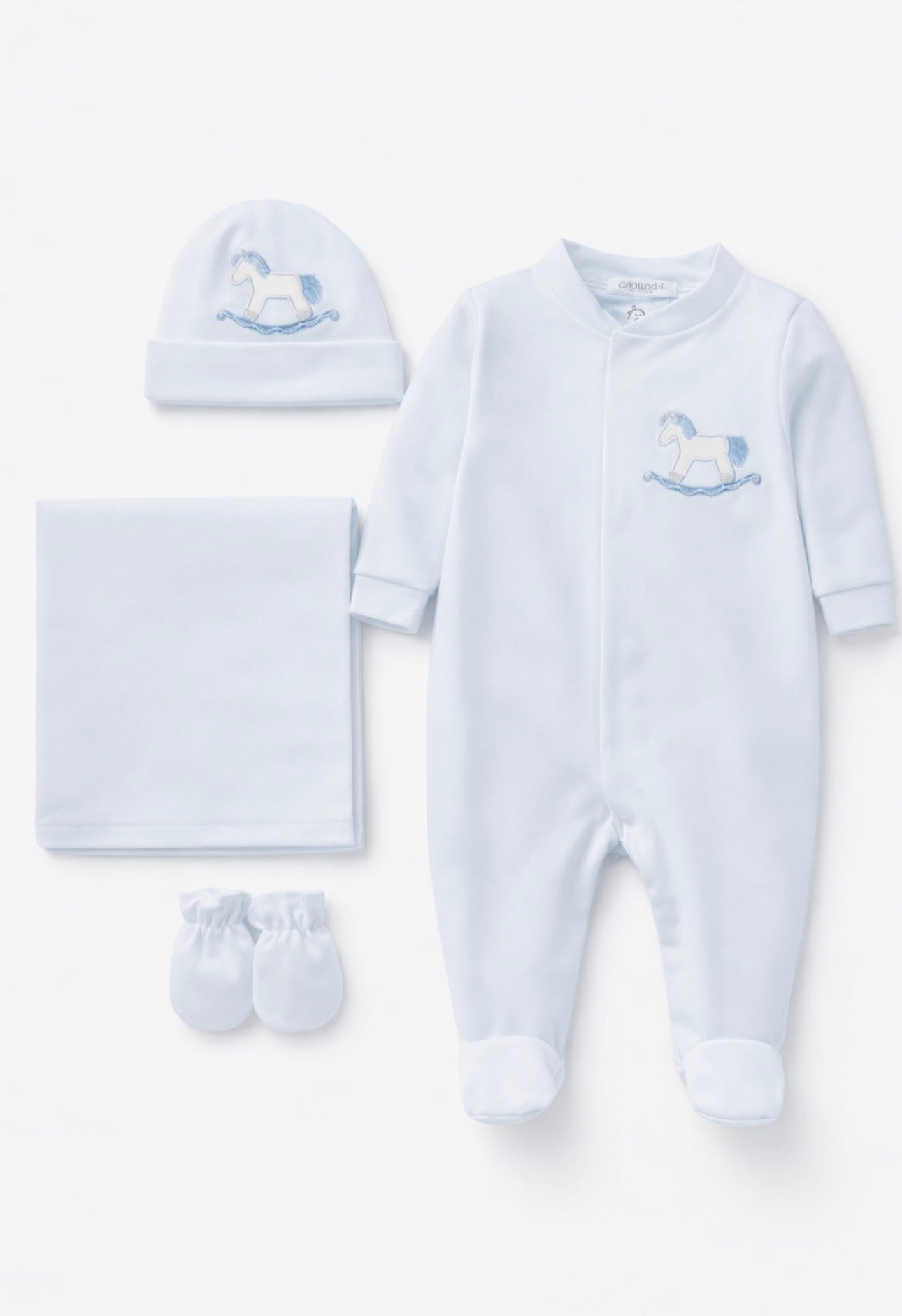 Baby Blue  Rocking Horse Baby Layette Luxury Newborn Gift Set
