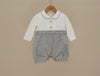 Ninnaoh Classic Cream & Gray Brushed-Cotton Two-Piece Set