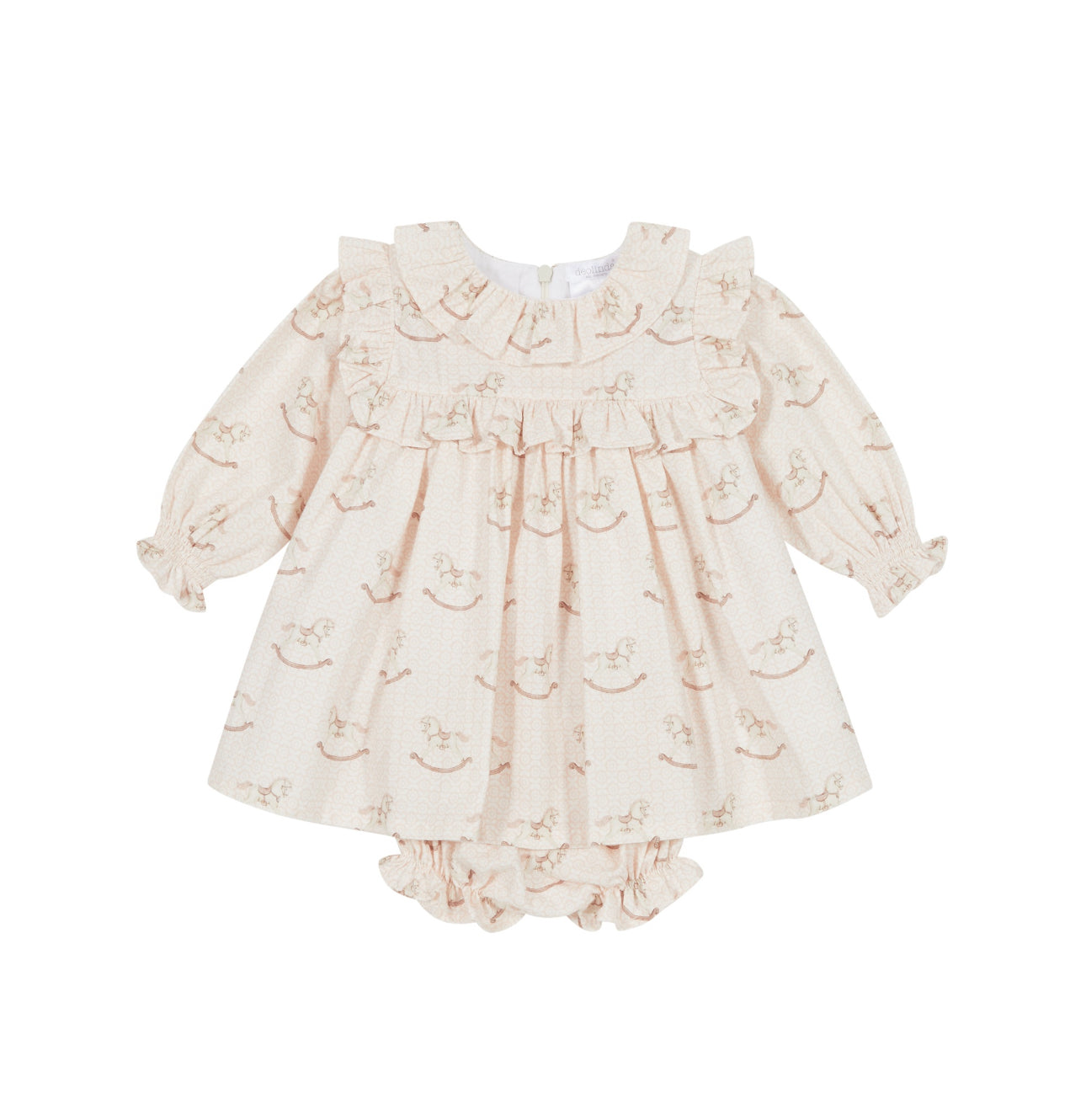 Deolinda Florence Baby Pink Rocking Horse Dress and Bloomers