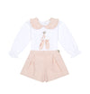 Deolinda Blush Ballet Tweed Shorts Set