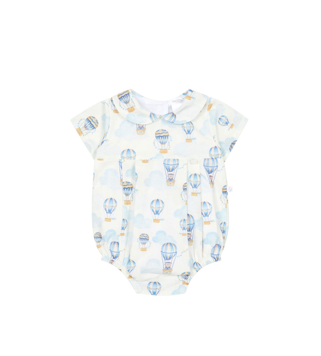 Blue Balloon Print Baby Romper