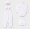 Doctor Kid Baby Blue Polka Dot 5-Piece Layette Set-Pink Dots