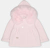 Martin Armando Baby Pink Faux-Fur Hooded Knit Coat