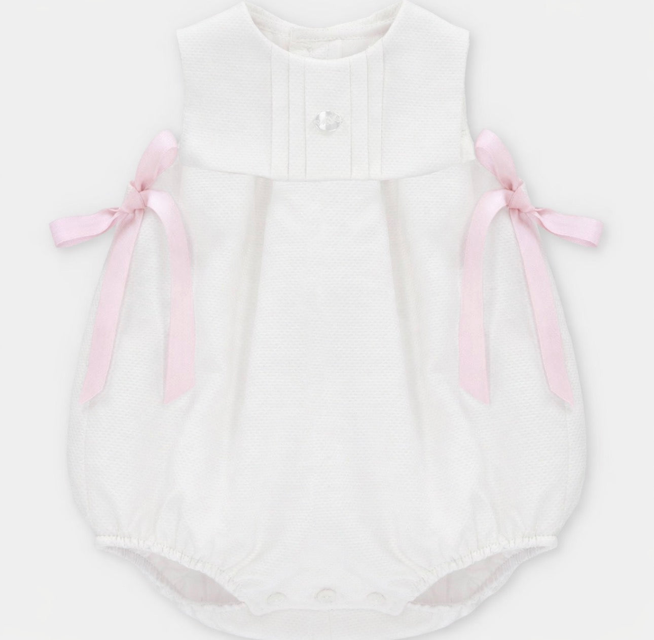 Paste Pink  Ribbon Bubble Romper – Classic Baby Boy Cotton Romper
