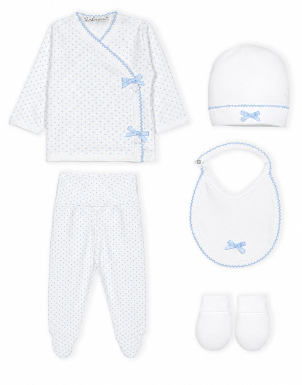 Doctor Kid   Polka Dot 5-Piece Layette Set-Blue