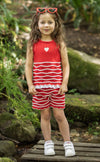 Lovely Red Knit Tank & Short Set