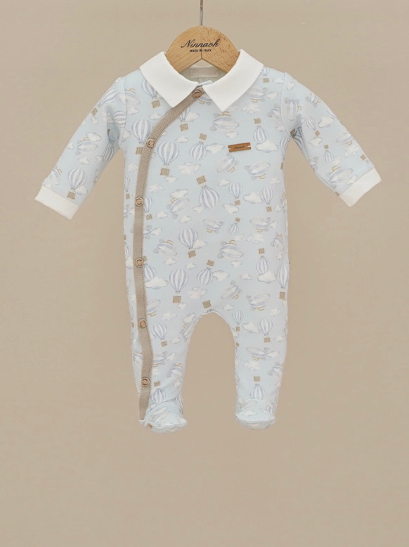 Ninnaoh Up, Up & Away Baby Blue Footed Sleeper